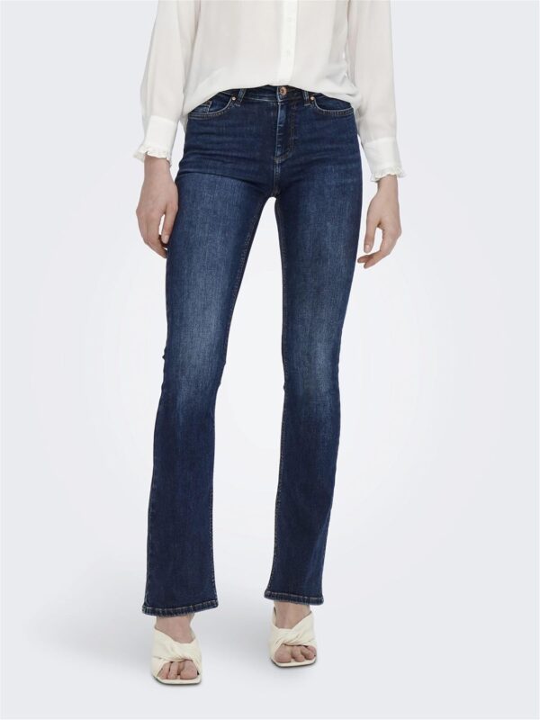 Jean Flared ONLBLUSH Taille Moyenne Flared Fit Jeans Bleu Denim-3