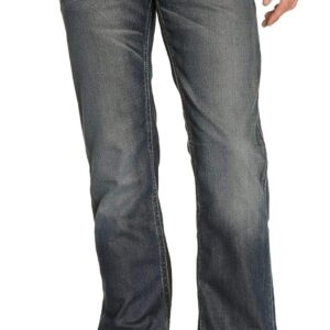 Gas Homme Albert RS Jeans Bleu 28W/34L 99% Coton Marron-0