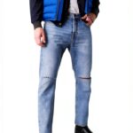 Jean TEO Simple Fit Tapered Homme 5 poches 116/104 65 cm 100% Coton-0