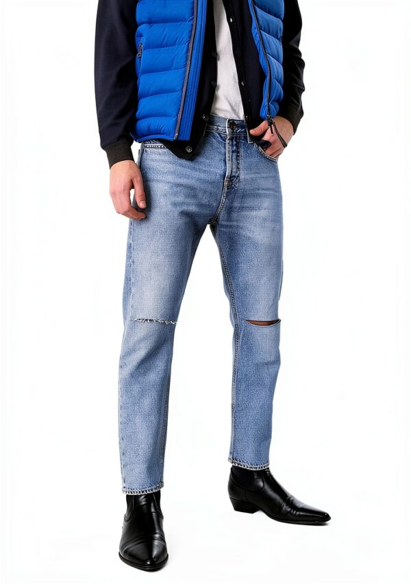 Jean TEO Simple Fit Tapered Homme 5 poches 116/104 65 cm 100% Coton-1
