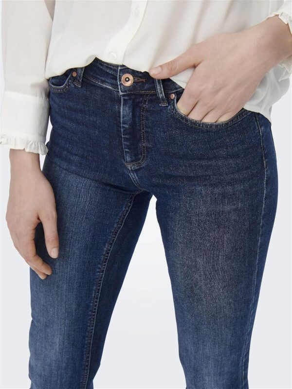 Jean Flared ONLBLUSH Taille Moyenne Flared Fit Jeans Bleu Denim-6
