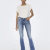 Jean Flared ONLBLUSH Taille Moyenne Flared Fit Bleu M Style Bootcut-5
