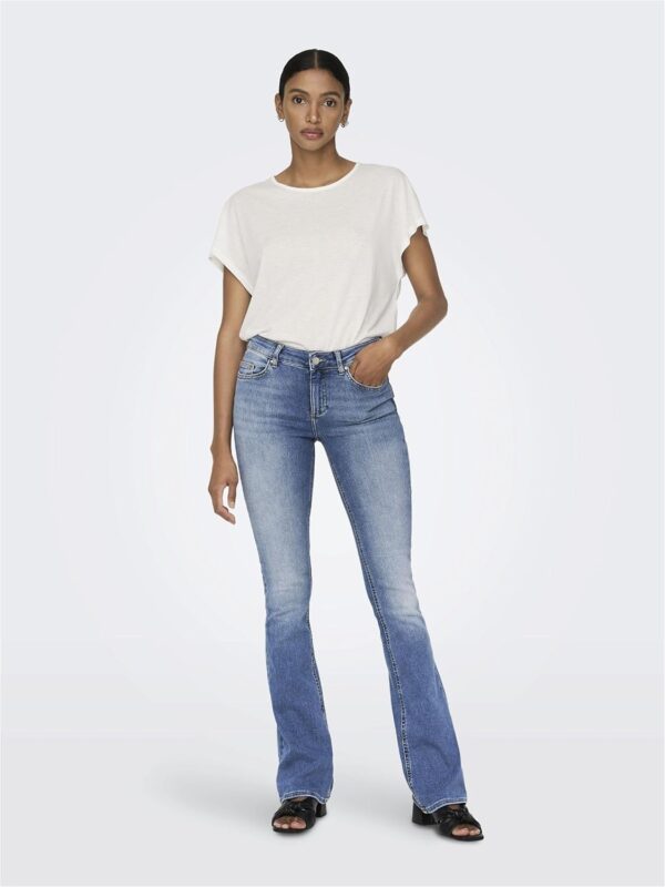 Jean Flared ONLBLUSH Taille Moyenne Flared Fit Bleu M Style Bootcut-5