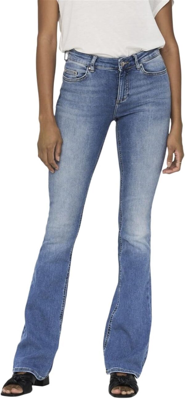 Jean Flared ONLBLUSH Taille Moyenne Flared Fit Bleu M Style Bootcut-0